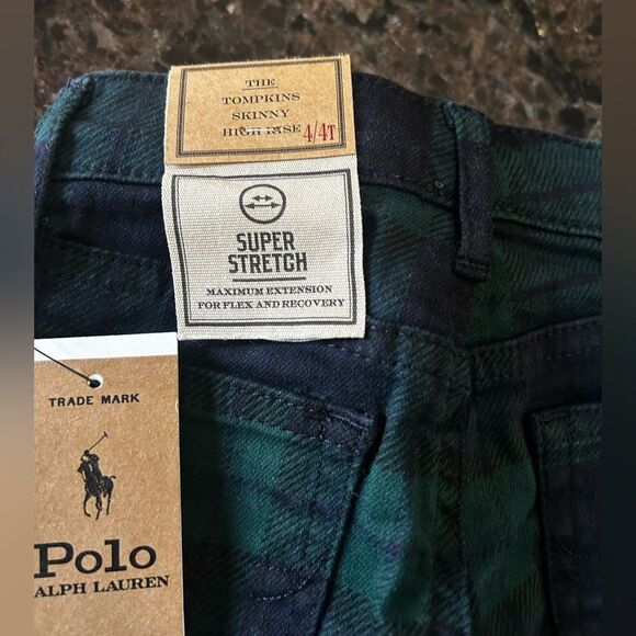 NWT POLO RALPH LAUREN GIRLS JEANS NAVY GREEN THE TOMPKINS SKINNY HIGH RISE - Picture 7 of 7